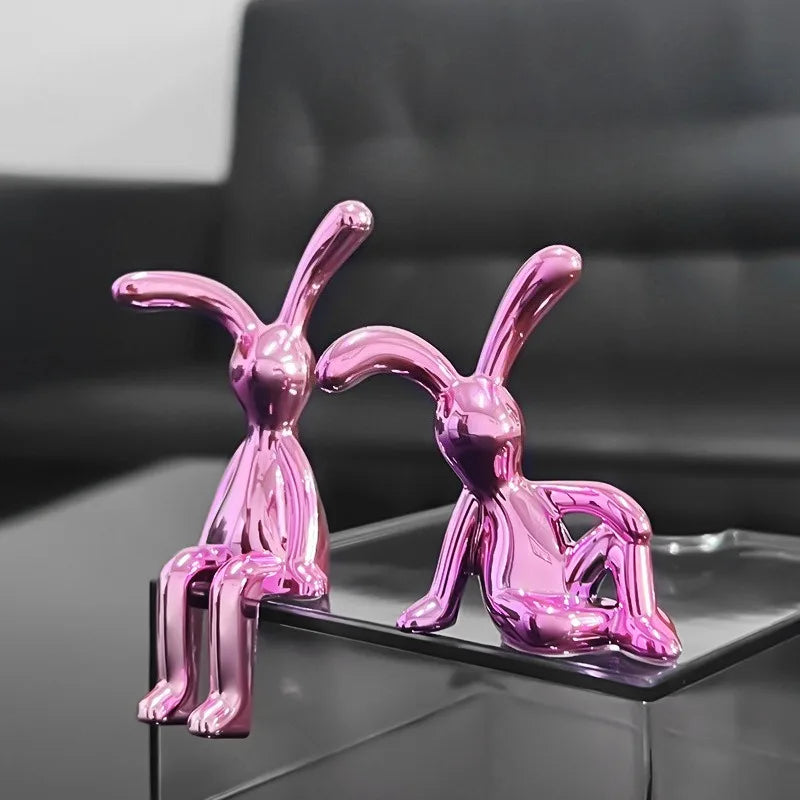 Long-Eared Rabbit Decorative Statute