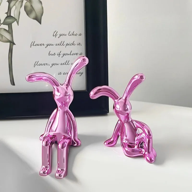 Long-Eared Rabbit Decorative Statute