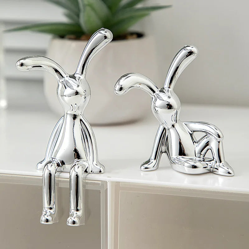 Long-Eared Rabbit Decorative Statute