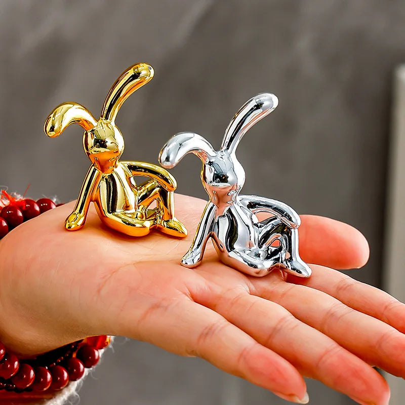 Long-Eared Rabbit Decorative Statute